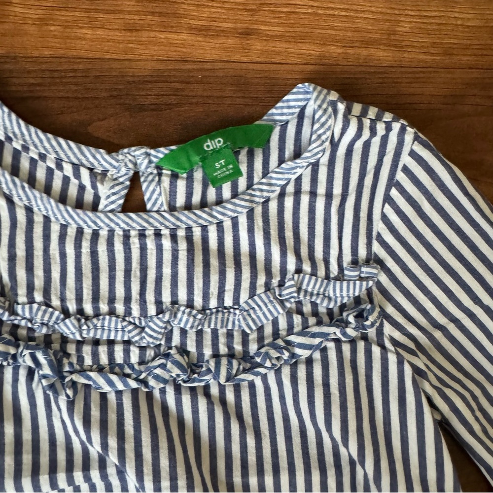 Dip | Striped Ruffle Top and Light Blue Pant Set - Picture 5 of 9